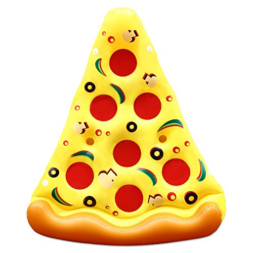 ThinkMax 6 x 3 Feet PVC Giant Inflatable Pizza, Outdoor Swimming Pool Float Rafts,Inflatable Summer Party Floatie Lounge Toy For Children and Adults