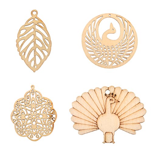 MagiDeal 10pcs blumen klein-Anhänger Deko Basteln Aufhängen Naturholz Schild, Wegbeschreibung,Dekoration, Handwerk - 8