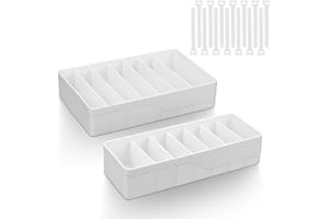 AIDUCHO 2 cajas organizadoras de cables, caja de almacenamiento de cables con 14 bridas y 7 compartimentos ajustables, caja organizadora de carga para almacenamiento de escritorio, oficina, uso