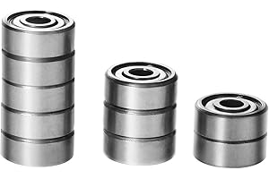 HOGGY 10 Cuscinetti 624ZZ 4x13x5 mm | Cuscinetti a Sfere Miniatura in Acciaio GCr15 | 10 Pezzi con Doppia Schermatura Metallica (ZZ) per Stampanti 3D, Monopattini, Prototipi e Macchinari Leggeri