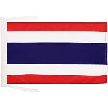 Everflag Stock-Flagge Thailand – 30x45 Cm | Mit Holzstab (60 Cm) & Kunststoffspitze | Wetterfestes Polyester | Perfekt Für Garten, Balkon & Events