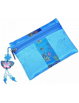 Elegante kleine Design Brieftasche für Frauen, Himmel blau Farbe. Leicht und haltbar RamieStoff. Originalzubehör