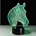 Produktbild Usb-Neuheit Geschenke 7 Farben Ändern Tier Pferd Led Nachtlichter 3D Led Schreibtisch Tischlampe Als Home Decoratetion Billigen Großhandel