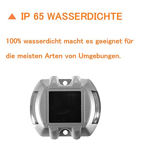 SOLMORE Solarleuchten Solar Aluminum IP65 Wasserdicht Panel 6LED Bodenstrahler Bodenleuchte Solarleuchte Solarlampe Gartenleuchte Außenleuchte Wandlampe Flurlampe Teichbeleuchtung Wasserdicht Weiß [Energieklasse A] - 5
