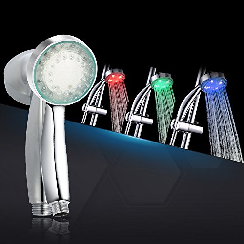 Anself LED 3 Farbwechsel Duschkopf Handbrause für Badezimmer - 7