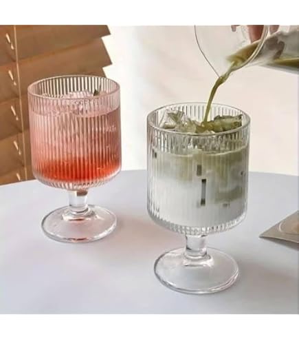 Wine Glasses Set Of 12, 7.5Oz Vintage Embossed Cordial Glasses With