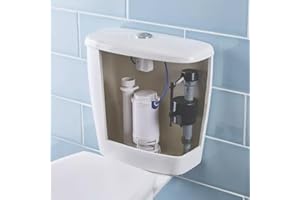 WHEATTHRIVE Replacement Toilet Cistern Dual Flush Valve, Chrome Oval Dual Flush Button Outlet Kit Toilet Cistern Replacement For Bathroom