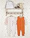 The Essential One - 2 Pack Baby Unisex Star Sleepsuits Babygrows - Orange Beige - 6-9 Months - ESS146