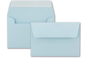 ‎FARBENFROH BY GUSTAV NEUSER 75x Brief-Umschläge B6 - Hellblau - 12,5 x 17,5 cm - Haftklebung 120 g/m² - breite edle Verschluss-Lasche - hochwertige Einladungs-Umschläge