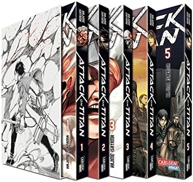 Attack on Titan, Bände 1-5 im Sammelschuber mit Extra: Atemberaubende Fantasy-Action im Kampf gegen grauenhafte Titanen