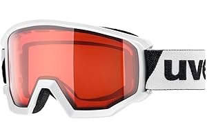 uvex athletic LGL, gafas de esquí unisex, con mejora del contraste, campo visual ampliado antivaho, white/lasergold lite-rose, one size