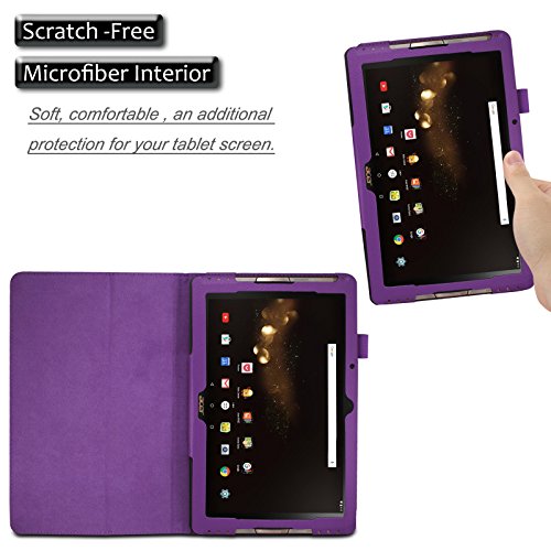 Acer Iconia One 10 B3-A30/A3-A40 Hülle, Infiland Slim Fit Folio PU-lederne dünne Kunstleder Schutzhülle Cover Tasche für Acer Iconia Tab 10 (A3-A40) 25,6 cm (10,1 Zoll Full HD) Tablet-PC/ Acer Iconia One 10 (B3-A30) 25,7 cm (10,1 Zoll HD) Tablet-PC(Lila) - 8