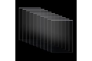 GLADFRESIT - 10 fogli acrilici trasparenti, 1 mm, in plexiglass acrilico trasparente, per artigianato, cornici, pittura, stampa (10 x 15 cm), trasparenti