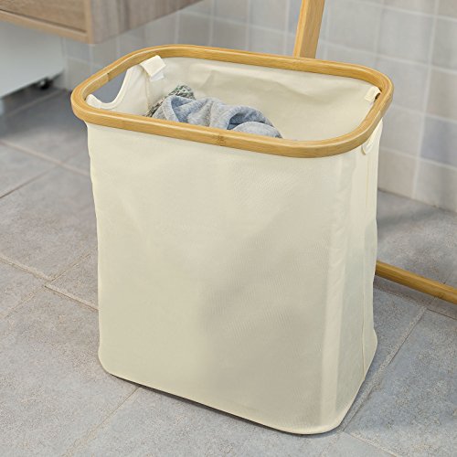 SoBuy® Leiterregal, Standregal, Handtuchleiter,Badregal, mit Handtuchstangen und Wäschebeutel, FRG88-MI - 6