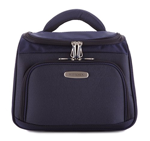 Preisvergleich Produktbild WITTCHEN Kosmetiktasche Kosmetikkoffer, 18x30x23 cm, Marineblau, Polyester, 56-3-489-9