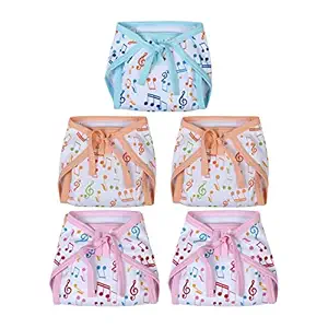 Superminis Baby Boy and Baby Girl Printed Cotton Cushioned Nappies Combo (6-12 Months, Music Print)