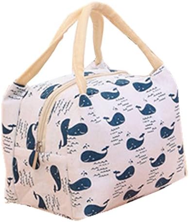 Yahead Lunch Bag Cute Reusable Portable Linen Cotton Insulated Lunch Bag Tote Lunch Soft Bento Cooler Carry Outdoor Picnic Food Bag