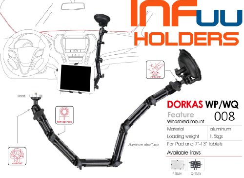 iPad 1 2 3 4 / Galaxy Tab Note Nexus 10 / Tablet-PC KFZ Halterung Universal Saugnapf Scheibe Infuu Holders 008 - 9