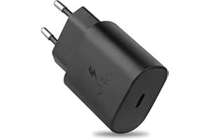 Powersky Szybka ładowarka USB-C, 25 W, kompatybilna z modelami Samsung Galaxy S23, S22, S21, S20 Ultra/Plus/FE, A14, A13, A54, A53, Z Fold 5/4 5G, Z Flip5, Note 20/10, wtyczka typu C, czarna