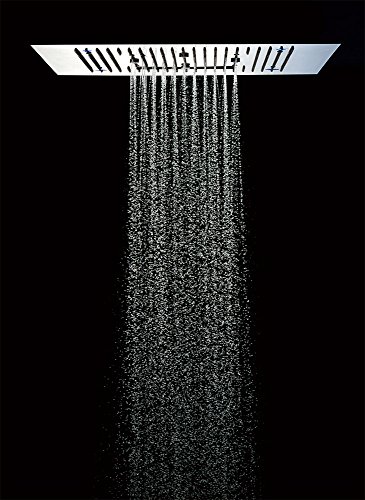 Soho Edelstahl Regendusche 60 x 60 cm LED Wasserfall + Nebel mit Einbaurahmen - 7