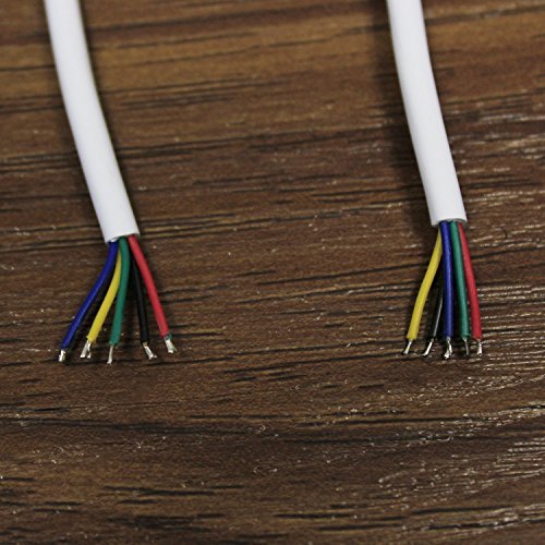 5pin männlichen LED-Lichtleiste Steckverbinder Kabel Kabel für flexible 5050 RGBW RGBWW LED-Streifen-Packung mit 5 Stück - 4