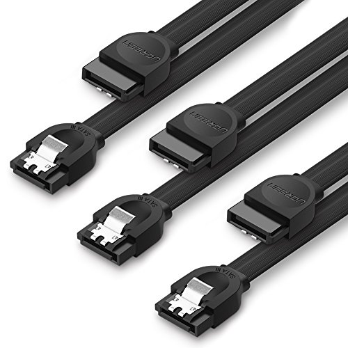 UGREEN SATA Kabel 0,5m HDD SSD Datenkabel bis 6Gbit/s mit 2 gerade Stecker 3PCS Schwarz