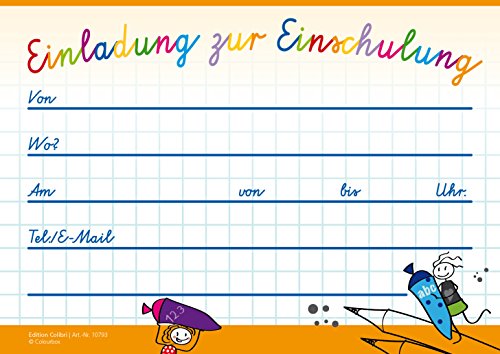 ENDLICH SCHULKIND! 10 Einschulungs-Einladungen (10793): 10-er-Set lustige Einladungskarten zur Einschulung / Schulanfang von EDITION COLIBRI © – umweltfreundlich, da klimaneutral gedruckt - 2