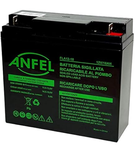 Batteria AGM 12V 18Ah Alpha - Per Allarmi, Luci Emergenza, UPS