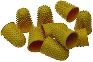 Pack of 10 Range Wholesale Thimblette Rubber for Note-Counting Page-Turning Size 2 Large Yellow Ideal for Home & Office ect.
