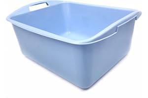 Ecoplast | Bacinella Plastica Rettangolare con Manici 16 Lt, Colori Assortiti Lavanda/Bianco/Azzurro/Tortora, 40x32,5x15, Made in Italy