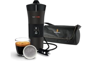 Handpresso – Handcoffee Auto Set 21002 | Pack avec machine a café/sac de transport/tasse/serviette | Cafetiere 12v pour dosette senseo - Cafetiere allume cigare - cafetière voiture, camping-car