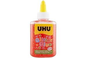 UHU Glitter Glue Bottle 88,5ml rosso