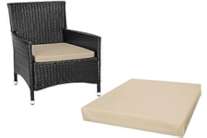 A ATH COLLECTION Waterproof Patio Chair Cushion Seat Pads Rattan Furniture | Water Resistant Patio Padding | Comfy & Lightweight Garden Furniture Cushions Pad, ALL-PURPOSE Use (18"x18"x2", Cream)