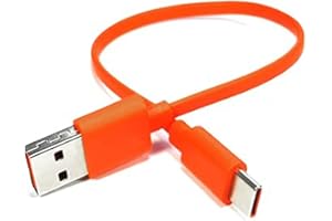 Adhiper Type-C Cavo di Ricarica Compatibile con JBL Charge 4, Flip 5, Pulse 4, JR POP, Endurance Peak, JBLCHARGE4BLKAM Cuffie Bluetooth Wireless (25cm/Arancione)