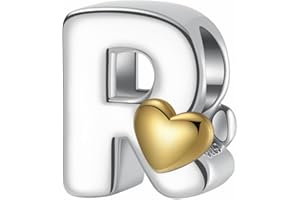 LONGLUCK Perles de breloques pour lettres d'amour A-Z, en argent sterling S925, pour bracelet Pandora, collier, cadeaux de bijoux pour femmes