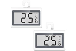 ORIA Digitales Kühlschrankthermometer, 2 Stück Gefrierfach Thermometer mit LCD-Großbildschirm, ℃/℉ Umschaltung, Frost Alarm, Hängehaken, für Hause, Bars, Restaurants