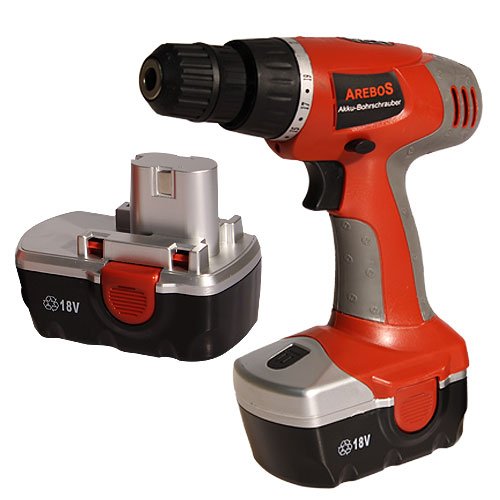 18V Akkuschrauber Bohrschrauber Akku-Bohrschrauber im harten Koffer 2 Akkus + 6 Bohrer + 6 Schraub Bits - 4