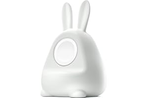 ELETIUO Ladegerät-Ständer aus Silikon für Apple Watch Series 8/Ultra/SE2/7/6/SE/5/4/3/2/1 (49/45/44/42/41/40/38 mm), Bunny iWatch Ladestation, unterstützt Nachttisch-Modus, weiß ite