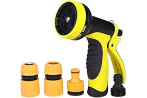 Aiweijia Garden Hose Nozzles,Water Spray Nozzle with 10 Adjustable Watering Patterns for Watering Plants, Lawn& Garden, Washing Cars, Cleaning, Showering Pets & Outdoor Fun
