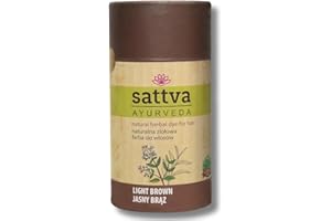 SATTVA AYURVEDA Sattva Natural Hair Color - Henna for Allergies - Organic Plant-Based Hair Dye for Natural Hair Color, Henna Hair Dye for Volume and Shine - Double Portion - ECOCERT (Light Brown, 150)