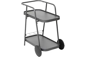 Hespéride - Desserte de Jardin 2 Étages Easiness Graphite - 2 Roues - Aluminium Anti-Rouille Anti-Décoloration - Mobilier Extérieur Terrasse Balcon