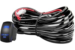 Gebildet Kit de Faisceau de câblage pour Barre Lumineuse LED Robuste 12 V/180 W 5 Broches Laser à Bascule Marche/arrêt Interrupteur étanche Relais de Puissance Lame fusible-1 Plomb