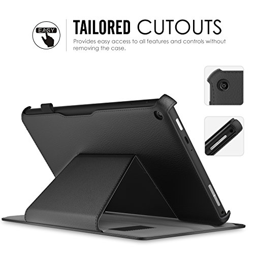 MoKo All-New Amazon Fire HD 8 2017 Hülle – Slim-Fit Multi-Winkel Kunstleder Tasche Smart Cover mit Auto Schlaf / Wach Funktion und Standfunktion für das neue Fire HD 8 2017 & Fire HD 8 2016 Modell, Schwarz - 4