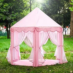 Webby Kids Indoor and Outdoor Castle Play Tent House (Pink)