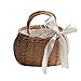 Produktbild Cracklight Frau Retro-Stil Hand-Made Stroh Tasche Wicker Woven Bag Home Warenkorb Lagerung Handtasche Portable Bamboo Beach Bag