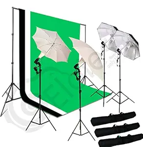 Eloies Portable Studio Kit with Lights for Photography & Videography 9 Foot Maximum Height | Includes 4 Extra Bright Lights Kit