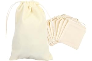 FAVORTALK Velvet Jewellery Bags with Drawstring, 10pcs Velvet Cloth Gift Pouches,10*15 cm, Off-white