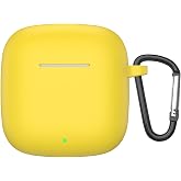 Microsonic Huawei FreeBuds SE 2 i&ccedil;in Kılıf Askılı Mat Silikon Sarı [FreeBuds SE 2 ile Uyumlu Kılıf - Sarı]
