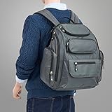 Evecase Premium Wasserfest Baby Wickelrucksack mit Wickelunterlage, Isoliertasche, Trolleyschlaufen – Militärgrün - 8