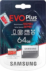 Samsung Evo Plus 64GB MicroSD XC Class 10 UHS-1 Mobile Memory Card for Samsung Galaxy J3 J1 Nxt Ace A9 A7 A5 A3 Tab A 7.0 E 8.0 View On7 On5 Z3 with MemoryMarket MicroSD & SD Memory Card Reader